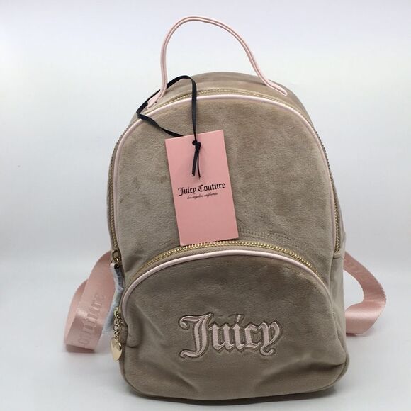 Juicy Couture Handbags - NWT Juicy Couture Queen Of Everything Backpack Velour Cafe/Powder Blush